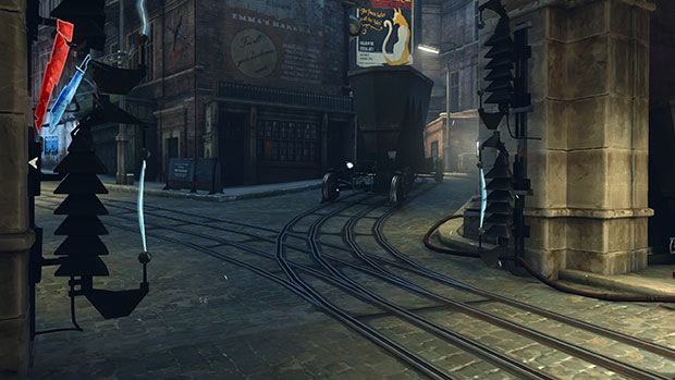 A futuristic steampunk train.