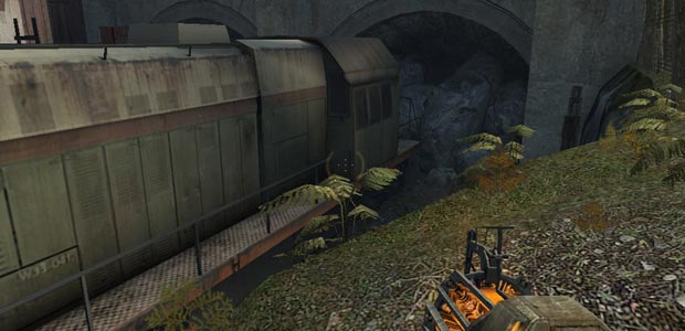 Due to some destroyed tunnels, none of these vehicles will ever move away anymore, which is a pity.